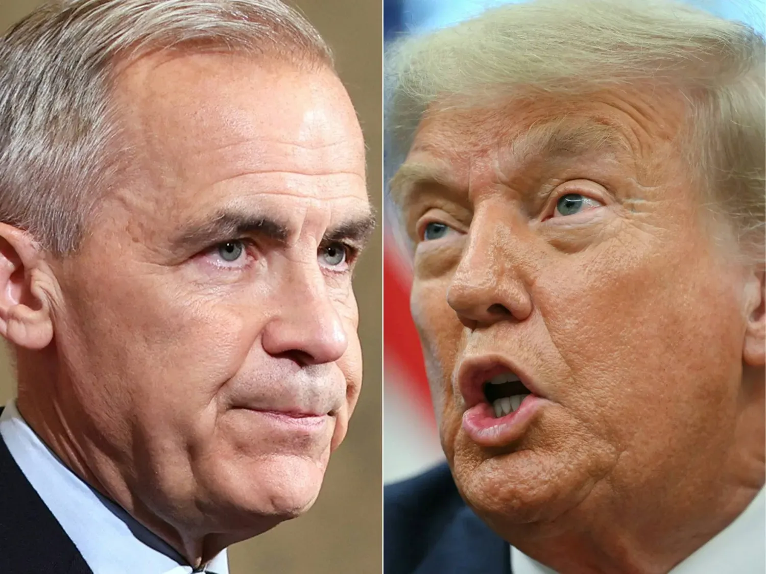 Kanada Başbakanı Mark Carney ve ABD Başkanı Donald Trump, (AFP)