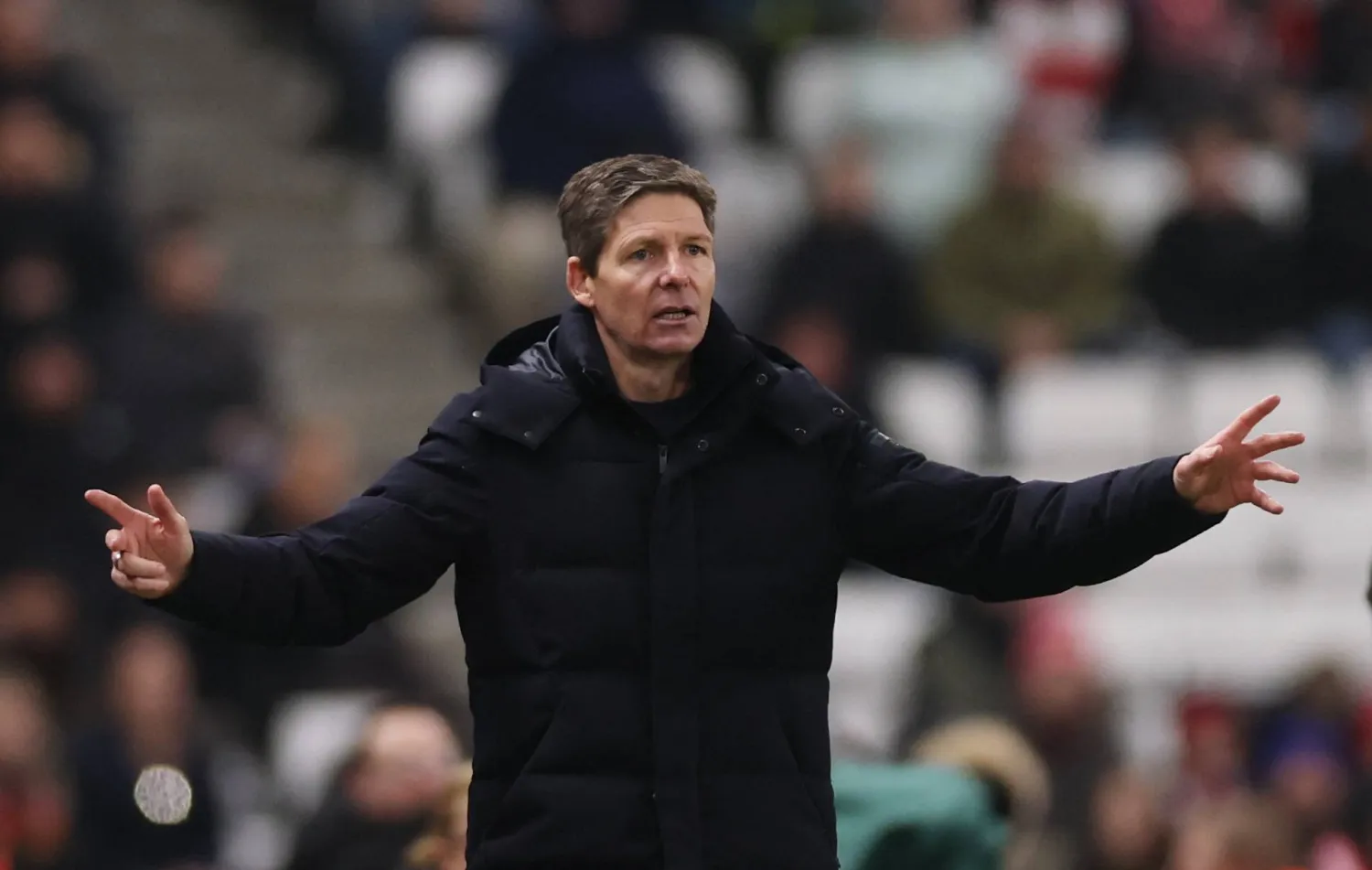 أوليفر غلاسنر مدرب كريستال بالاس (رويترز)