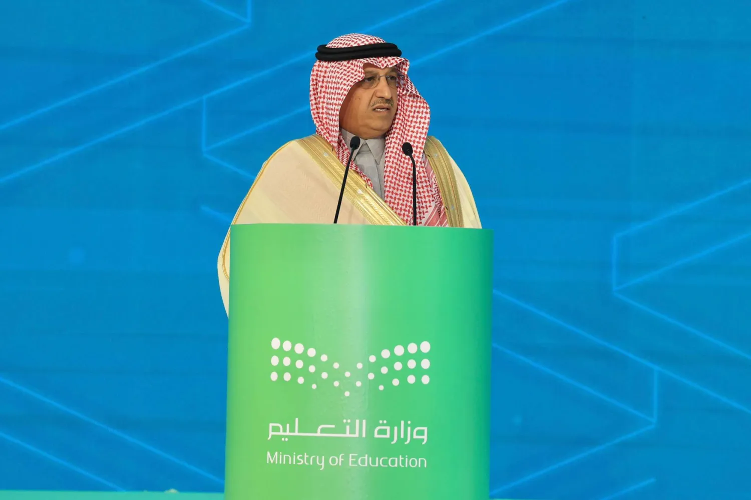 يوسف البنيان وزير التعليم السعودي خلال المنتدى (وزارة التعليم)