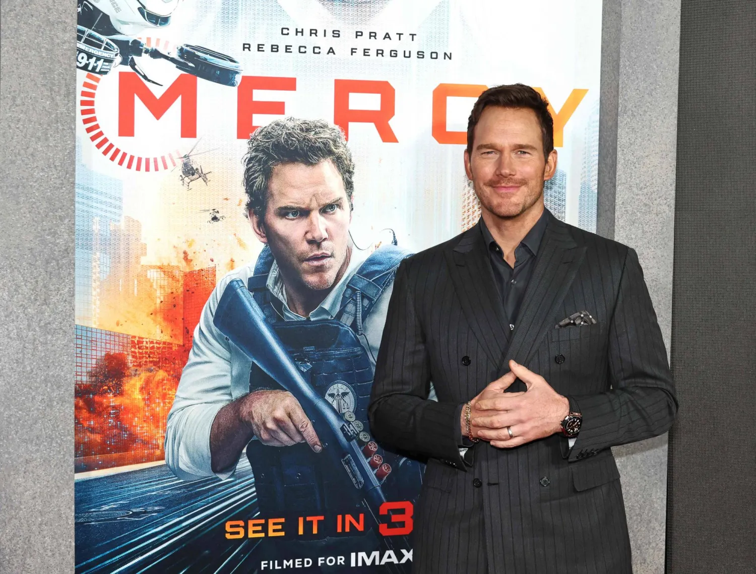 Chris Pratt attends the "Mercy" New York Premiere at AMC Lincoln Square Theater on January 20, 2026 in New York City. (Getty Images/AFP)