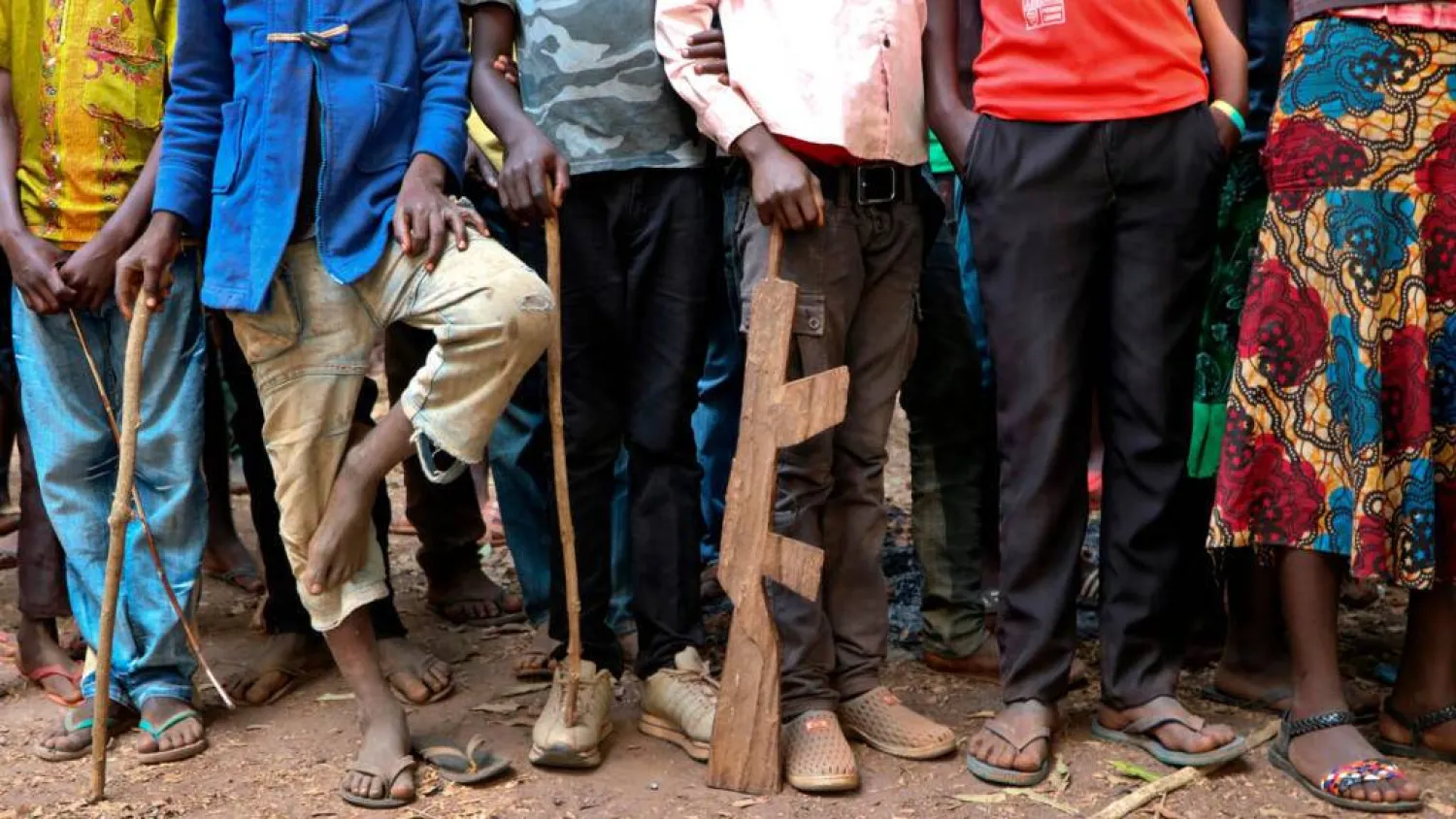 Former child soldiers stand in line waiting in Yambio, South Sudan, Feb 7, 2018. Sam Mednick, AP
