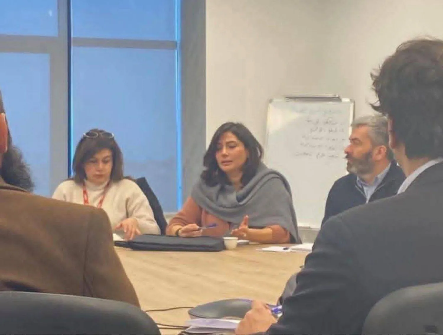 صورة متداولة لمشاركة ديمة آصف شوكت في اجتماع بوزارة الشؤون الاجتماعية والعمل السورية