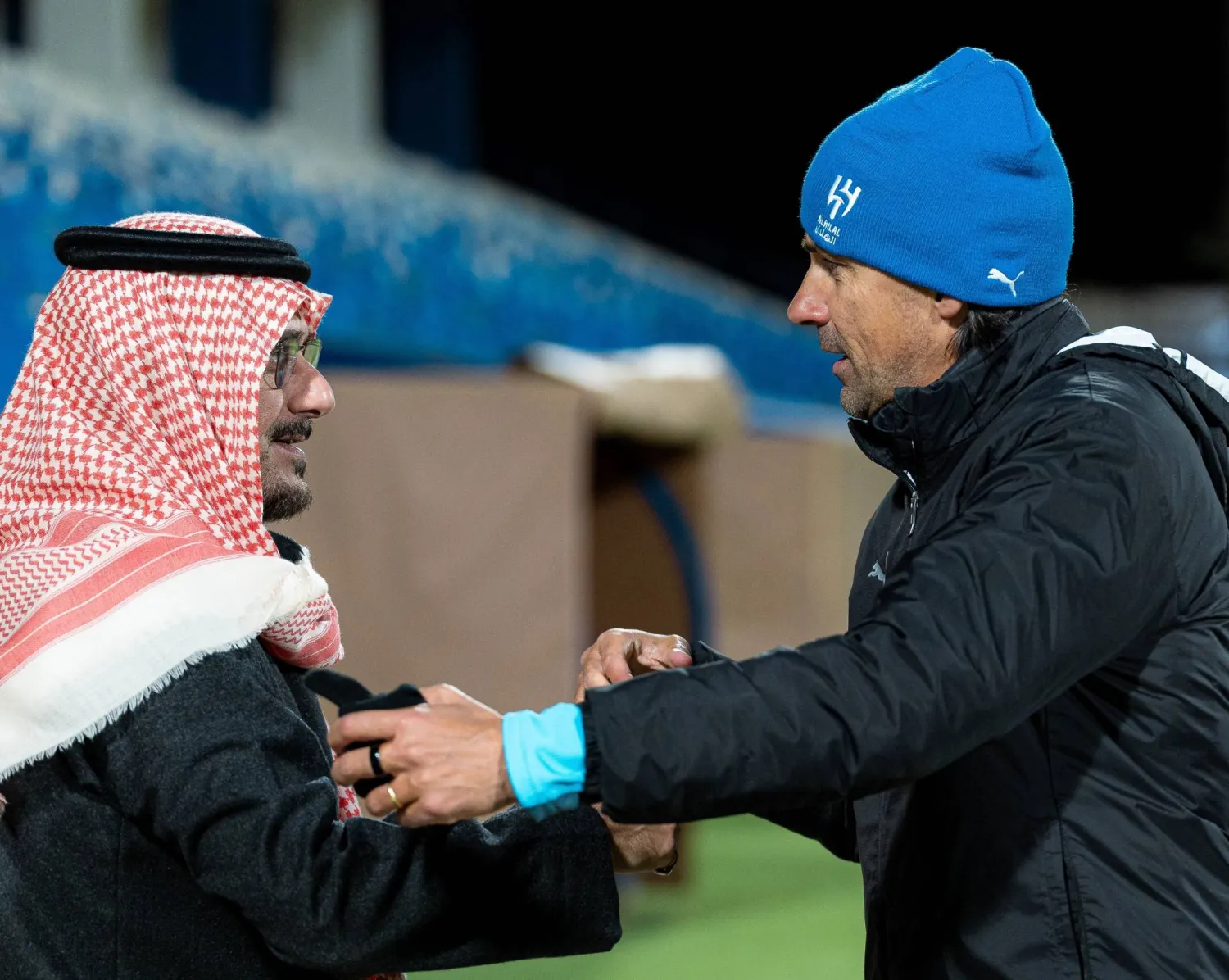 الأمير نواف بن سعد رئيس الهلال والمدرب إنزاغي يرسمان مستقبل جديد للفريق (نادي الهلال)