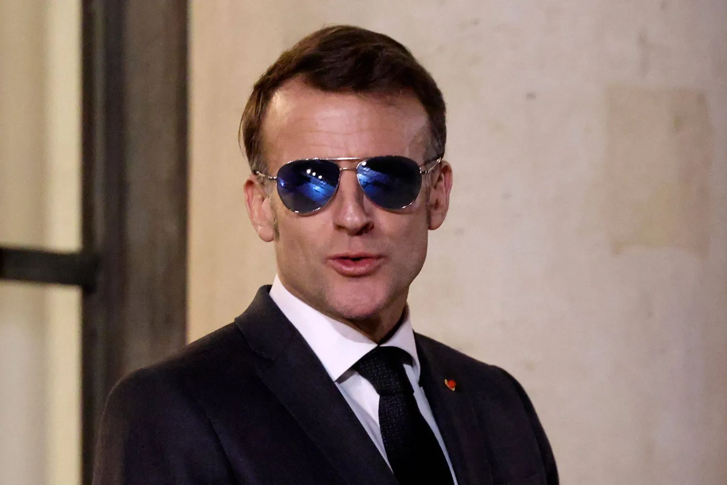 France's President Emmanuel Macron waits before the arrival of Indonesia's president at the Elysee palace in Paris, on January 23, 2026. (AFP)