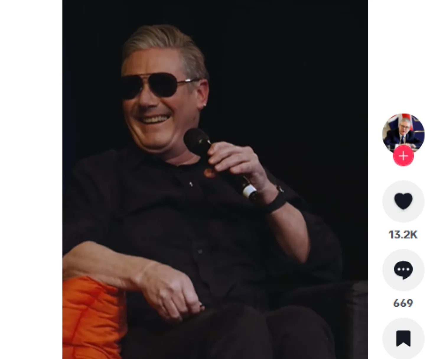 لقطة شاشة تُظهر الفيديو الذي نشره رئيس الوزراء البريطاني كير ستارمر على منصة «تيك توك» وهو يرتدي نظارة شمسية