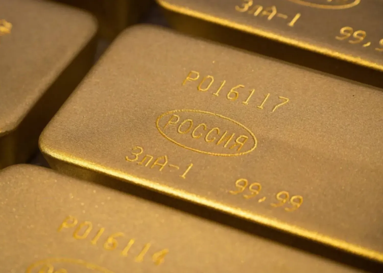 A view shows ingots of 99.99 percent pure gold in a workroom during production at Krastsvetmet precious metals plant in the Siberian city of Krasnoyarsk, Russia, May 23, 2024. REUTERS/Alexander Manzyuk
