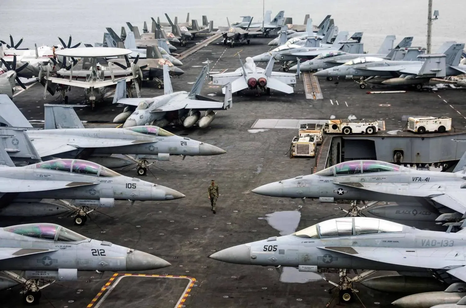 US fighter jets aboard the aircraft carrier Abraham Lincoln (AFP)