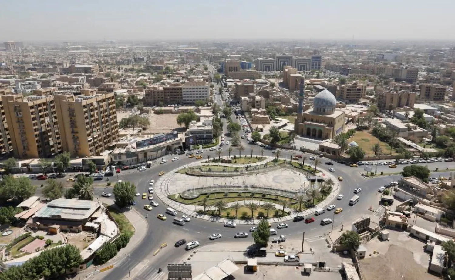 A general view shows al-Firdous Square in Baghdad, Iraq July 27, 2022. (Reuters)