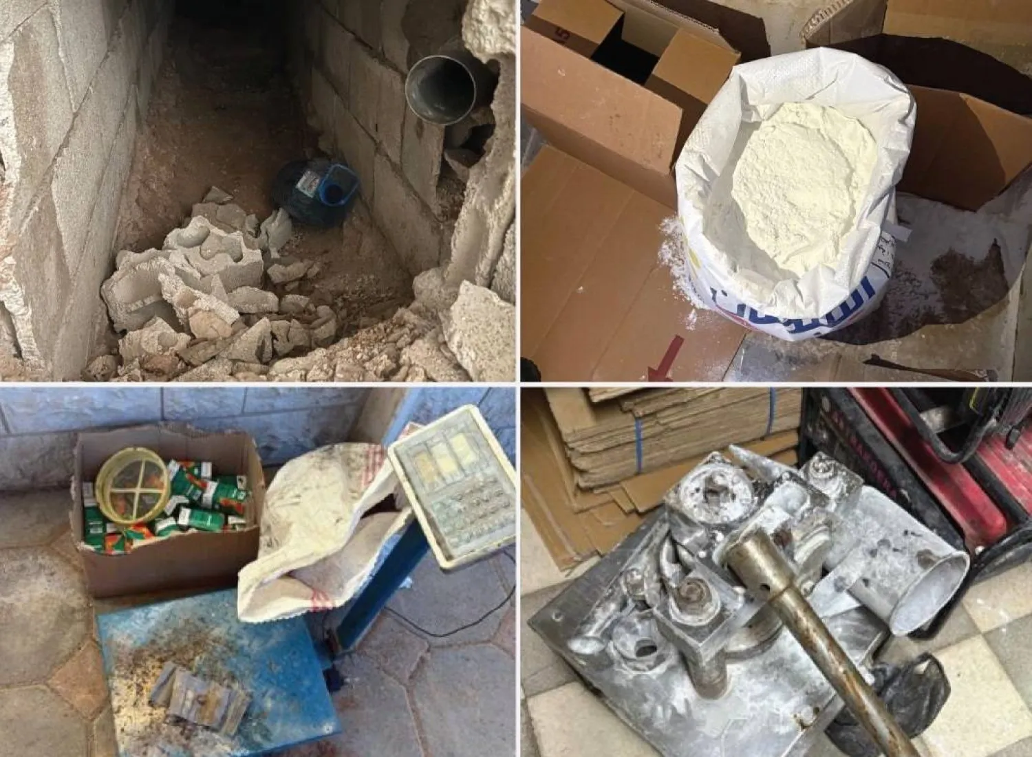 المواد المضبوطة داخل معمل تصنيع المخدرات (الداخلية السعودية)