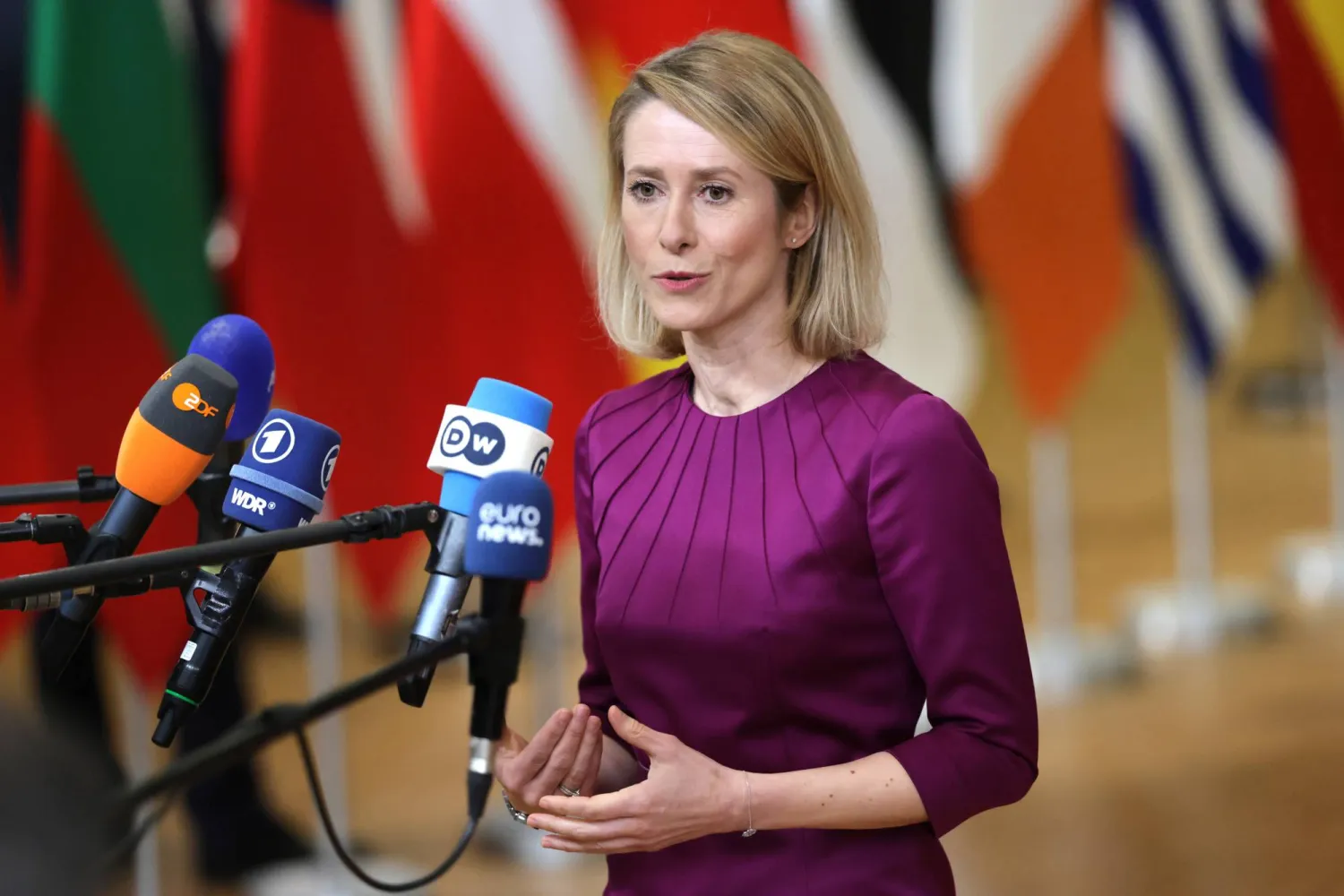 European High Representative of the Union for Foreign Affairs, Kaja Kallas arrives for an informal meeting of the members of the European Council in Brussels, Belgium, 22 January 2026. EPA/OLIVIER MATTHYS