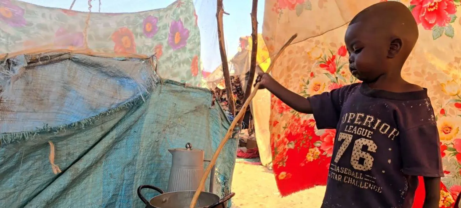 مخيم «دالي» في بلدة طويلة التي فرَّ إليها عدد كبير من سكان مدينة الفاشر (برنامج الأغذية العالمي)