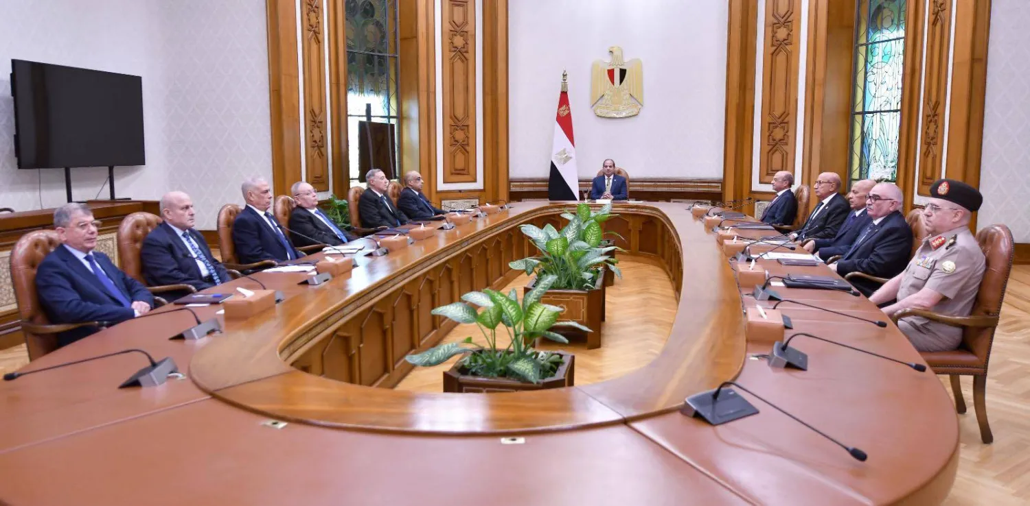 الرئيس المصري عبد الفتاح السيسي في اجتماع أعضاء مجلس القضاء الأعلى في أكتوبر الماضي (الرئاسة المصرية)
