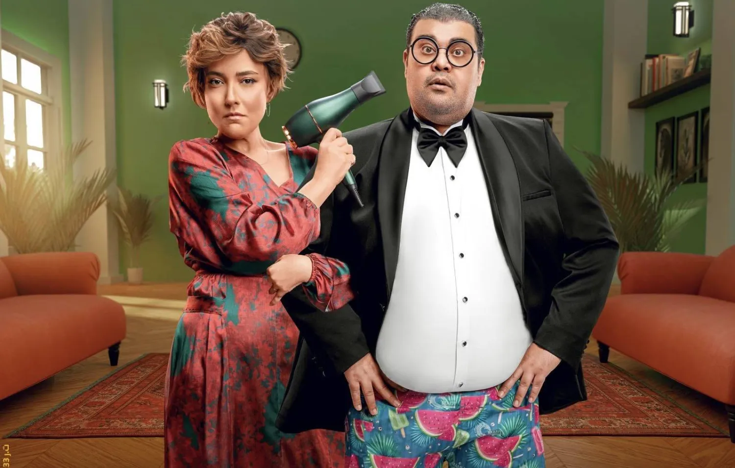 أحمد فتحي ومي كساب يتصدران الملصق الترويجي لفيلم «مؤلف ومخرج وحرامي» (الشركة المنتجة)