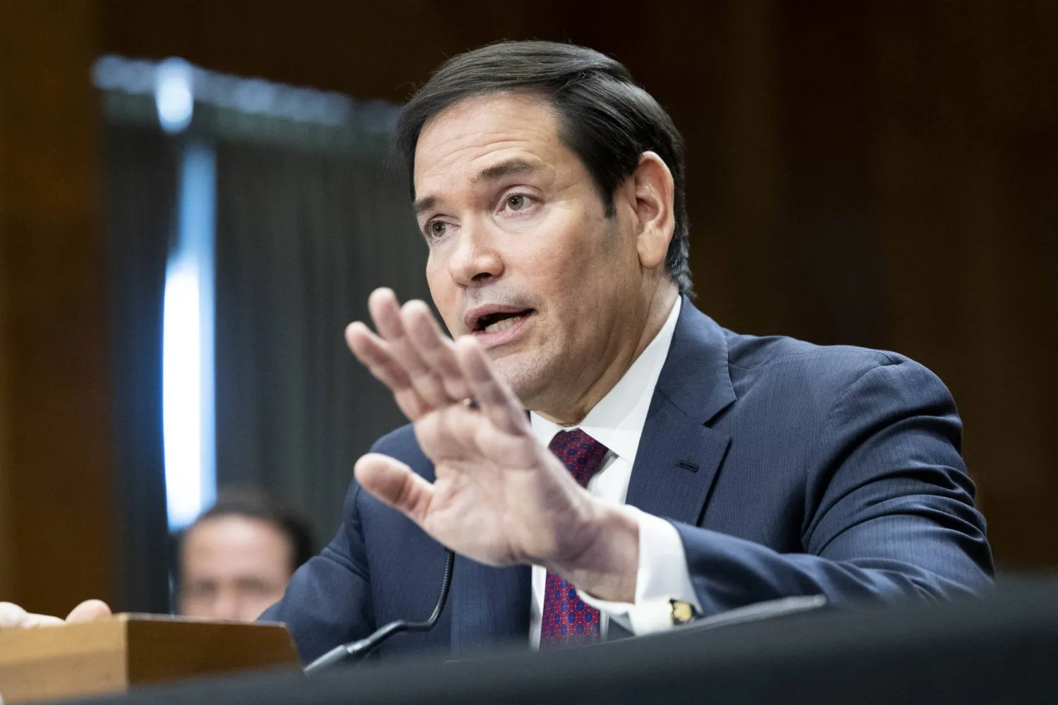 وزير الخارجية الأميركي ماركو روبيو متحدثاً في جلسة استماع للجنة العلاقات الخارجية بمجلس الشيوخ في واشنطن العاصمة (د.ب.أ)