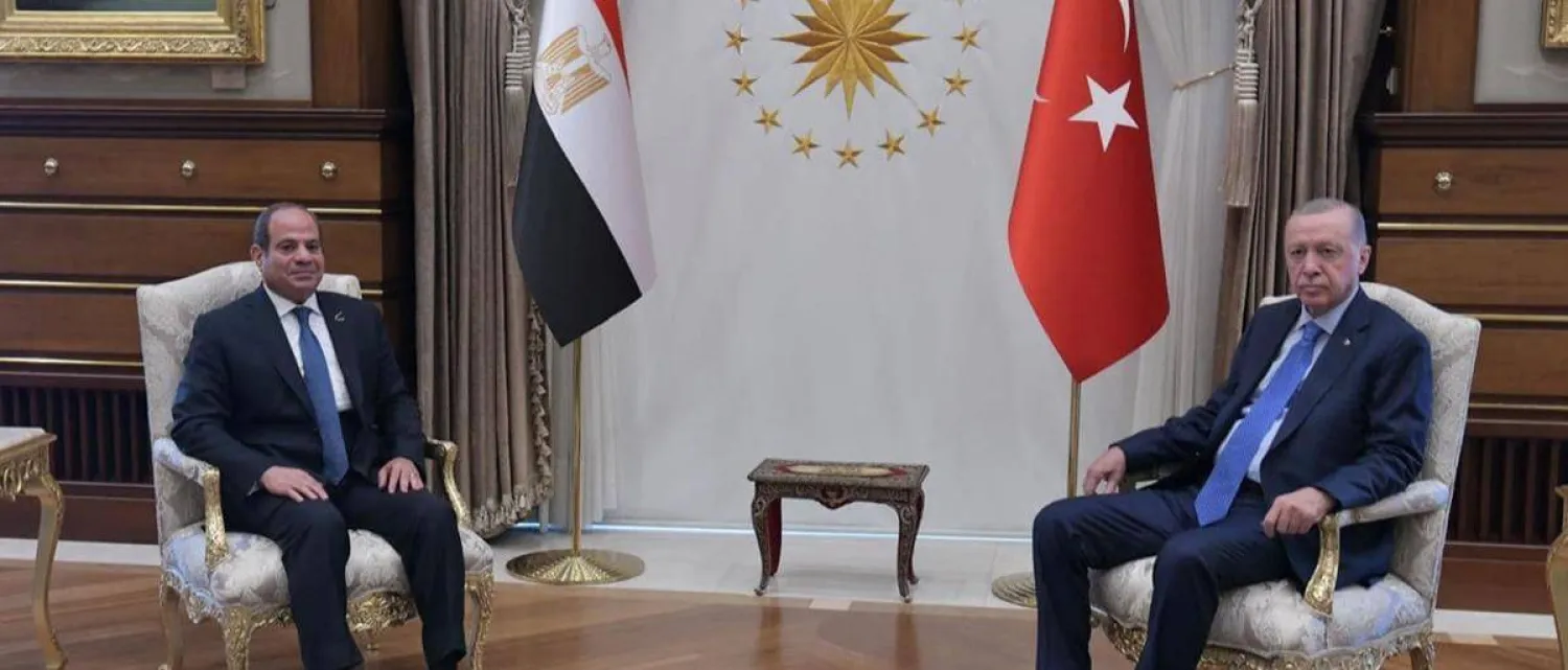 الرئيس التركي رجب طيب إردوغان خلال استقباله نظيره المصري عبد الفتاح السيسي في سبتمبر 2024 (الرئاسة المصرية)