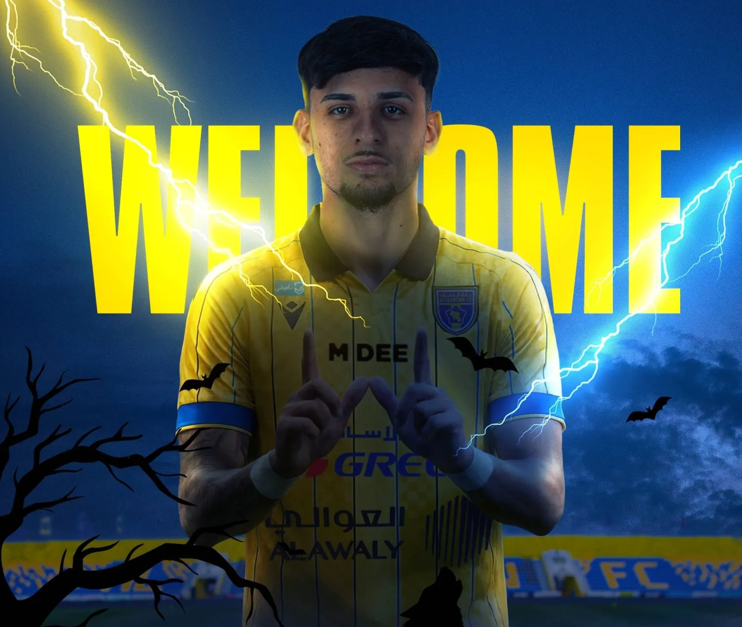 منشور بثّه نادي التعاون بعد التوقيع مع اللاعب (موقع النادي)