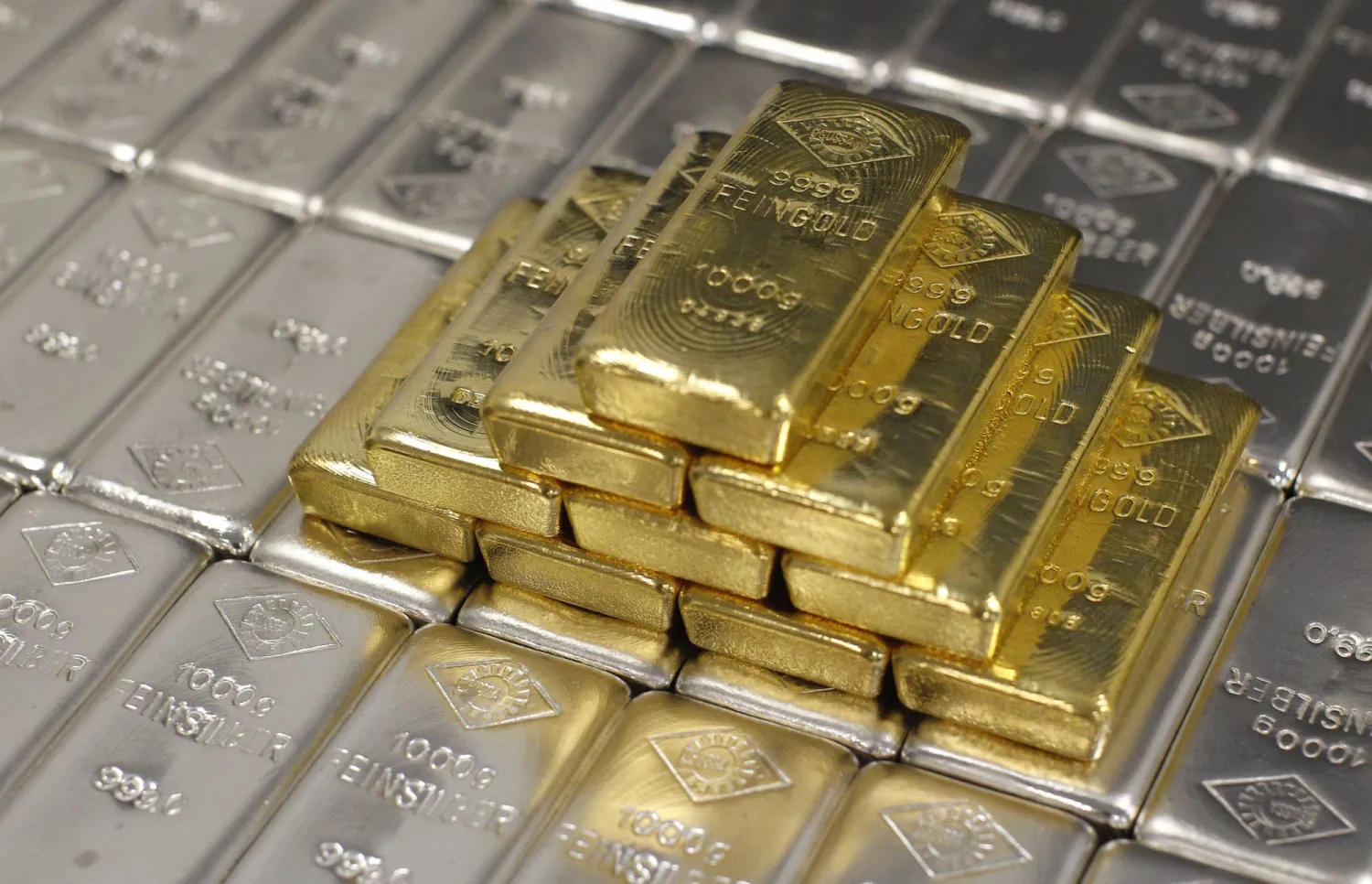 Gold and silver ingots at the Austrian "Ogussa" factory in Vienna (Reuters)