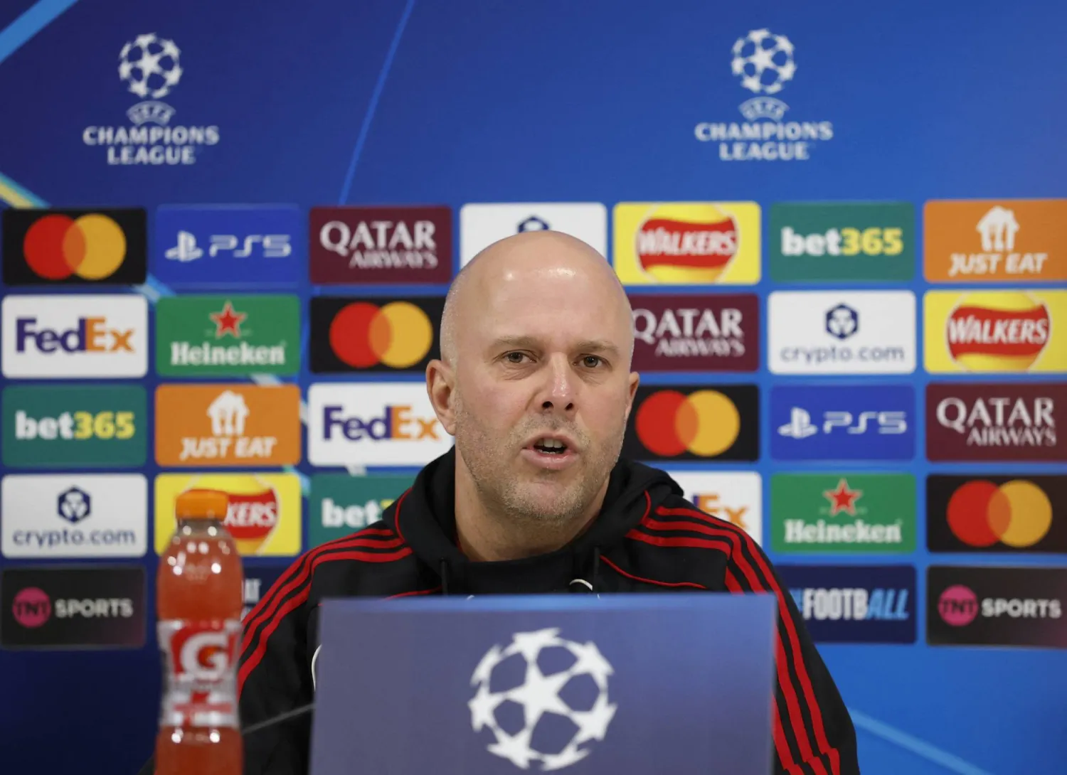 Soccer Football - UEFA Champions League - Liverpool Press Conference - AXA Training Centre, Liverpool, Britain - January 27, 2026 Liverpool manager Arne Slot during a press conference Action Images via Reuters/Jason Cairnduff