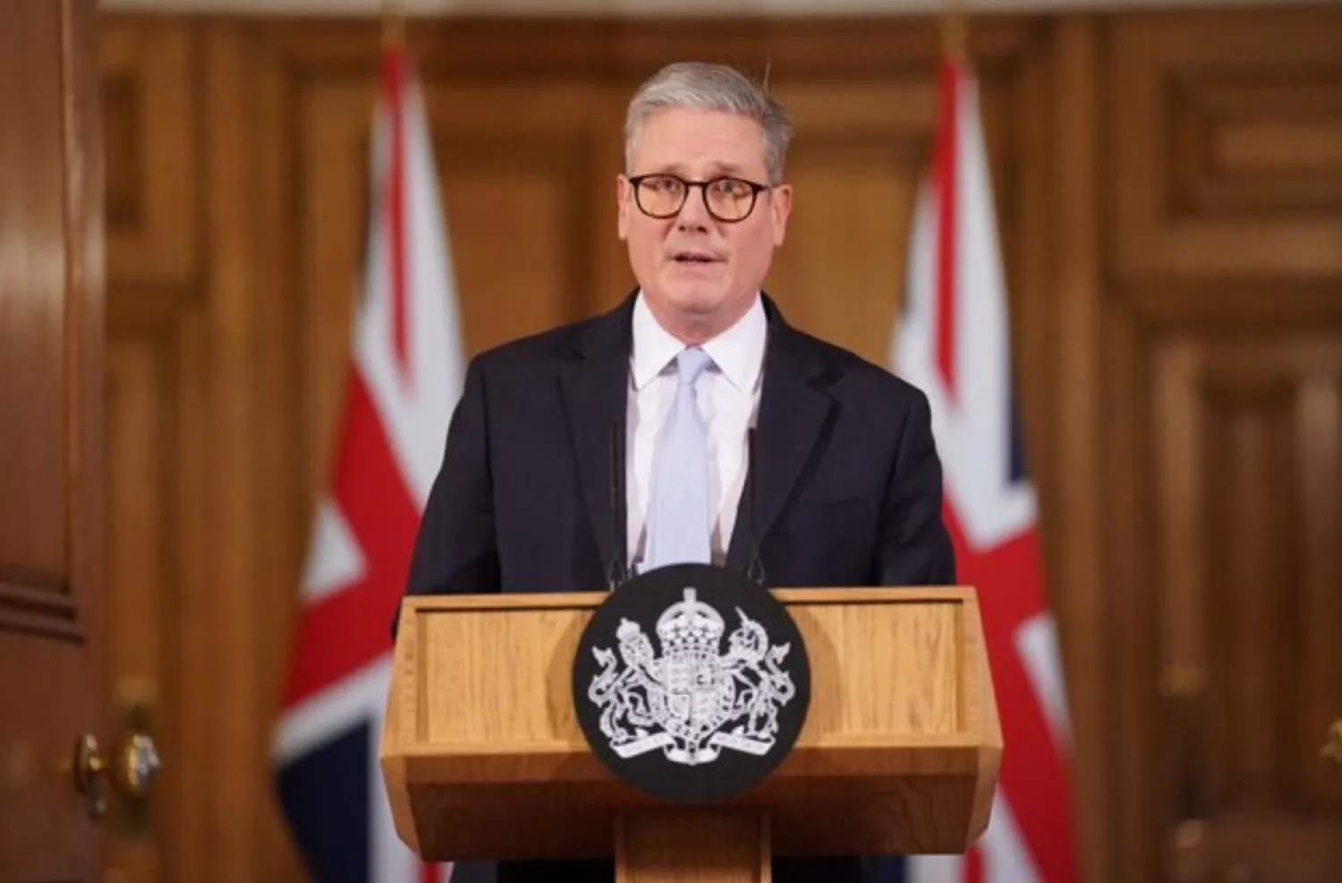 Britain's Prime Minister Sir Keir Starmer speaks during a press conference on migration at 10 Downing Street, London, Britain, November 28, 2024. Stefan Rousseau/Pool via REUTERS/File Photo 