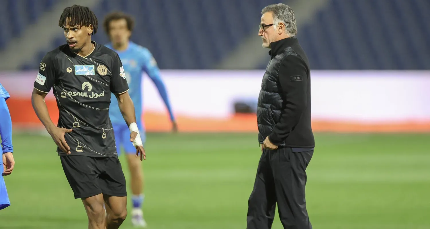 غالتييه امتدح أداء لاعبيه أمام ضمك (تصوير: عدنان مهدلي)