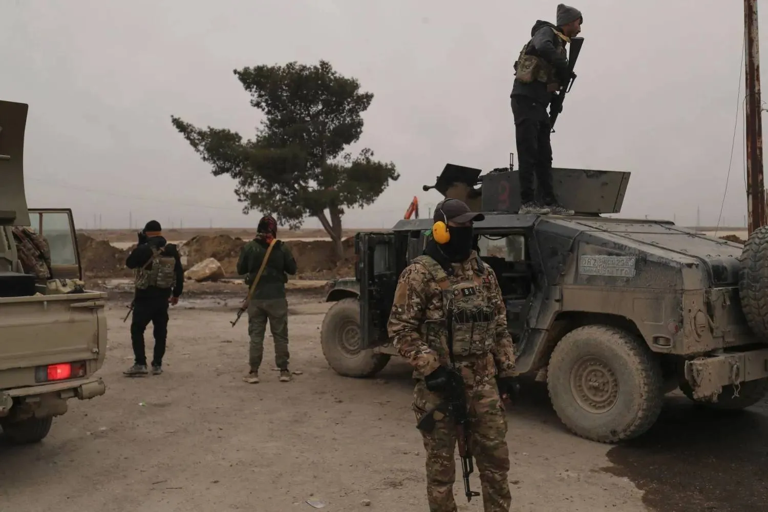 Syrian Democratic Forces fighters in Hasakah (AFP)