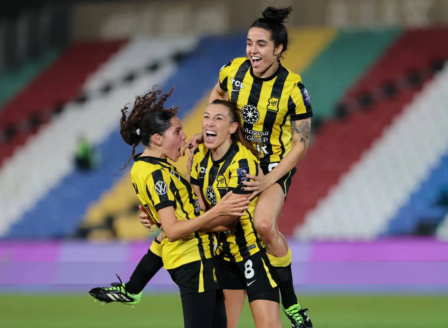 فرحة اتحادية بعد أحد الأهداف أمام العلا (موقع النادي)