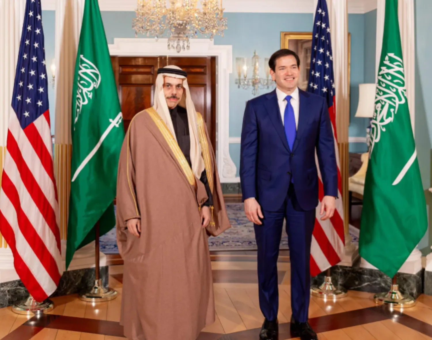 Saudi Minister of Foreign Affairs Prince Faisal bin Farhan bin Abdullah and US Secretary of State Marco Rubio - (Saudi Foreign Ministry)