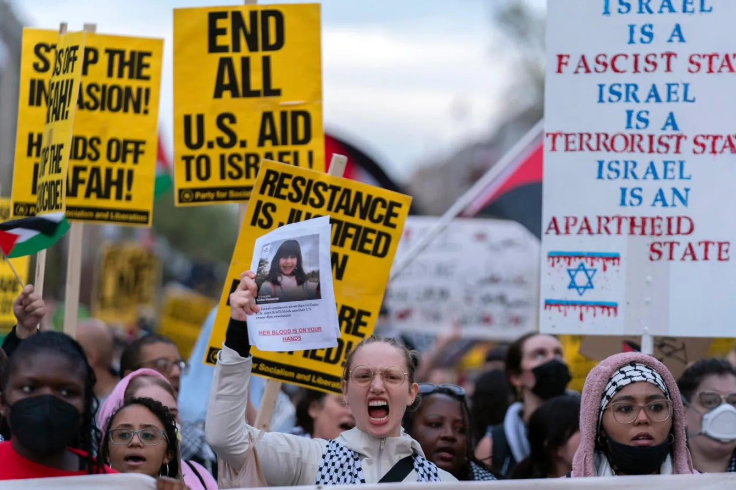 ABD'de eylemciler, İsrail'e askeri yardımların durdurulması için Beyaz Saray önünde geçen yıl protesto düzenlemişti (AP)