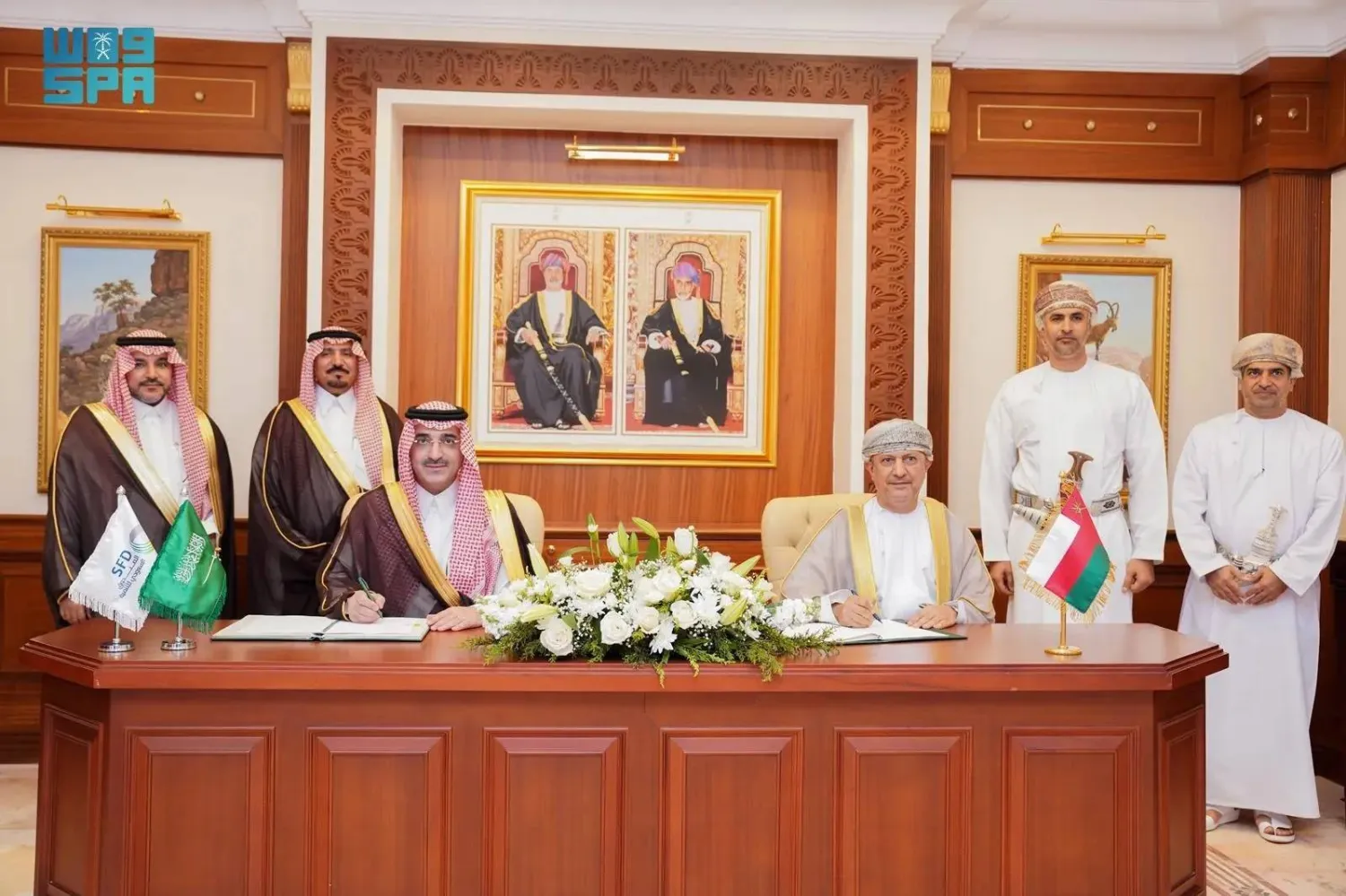 Officials are seen at the signing ceremony in Oman. (SPA)