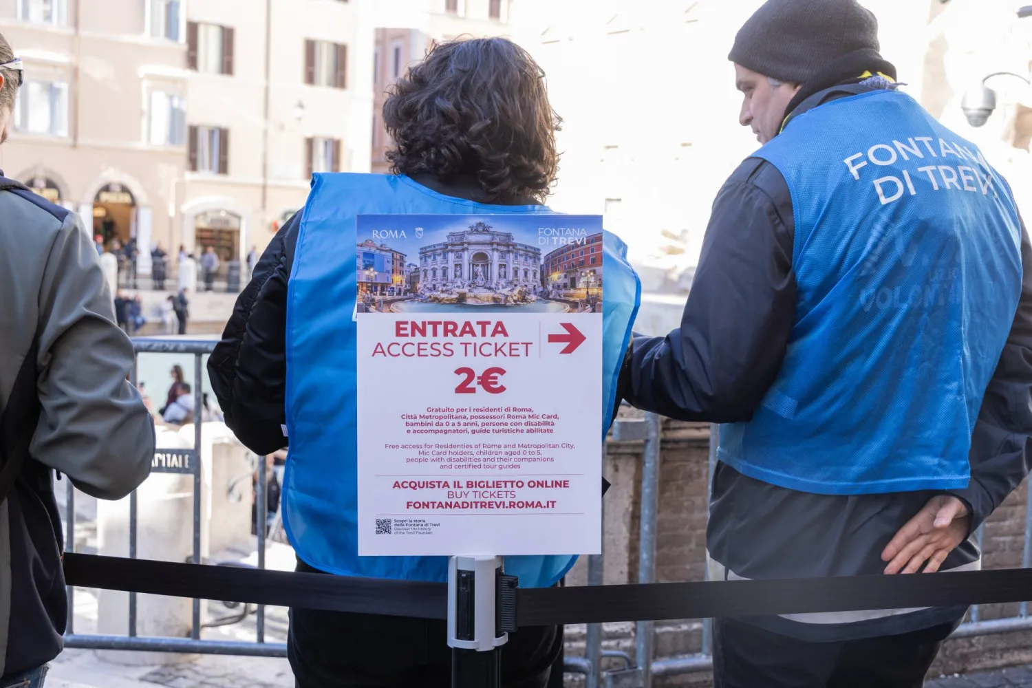 02 February 2026, Italy, Rome: First day of paid admission to the Trevi Fountain basin for tourists and non-residents of Rome. (dpa)
