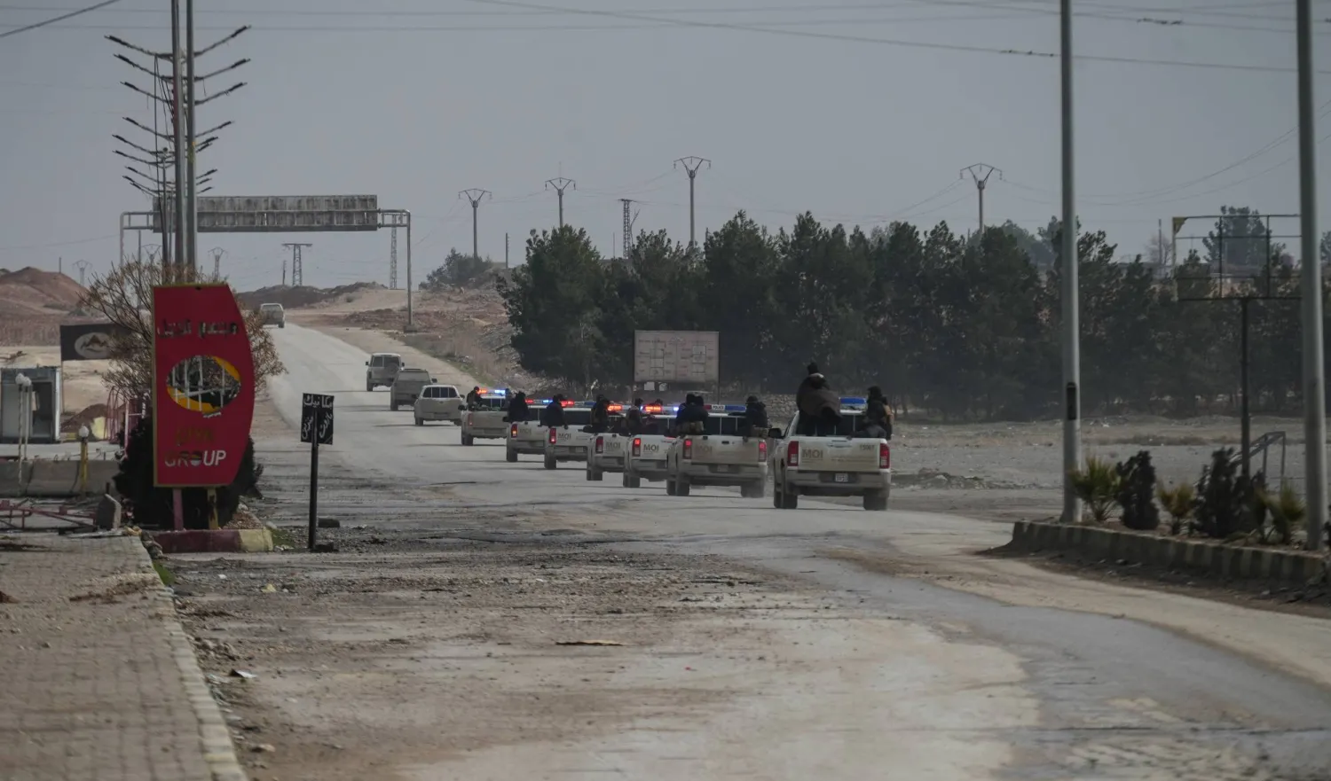 02 February 2026, Syria, Saran: Syrian internal security forces are preparing near the village of Saran to enter the Kobane region northeast of Aleppo, following an agreement between the SDF and the Syrian government stipulating the entry of a number of Syrian security forces into the cities of Hasakeh, Qamishli, and Kobane to take over government institutions. (dpa)