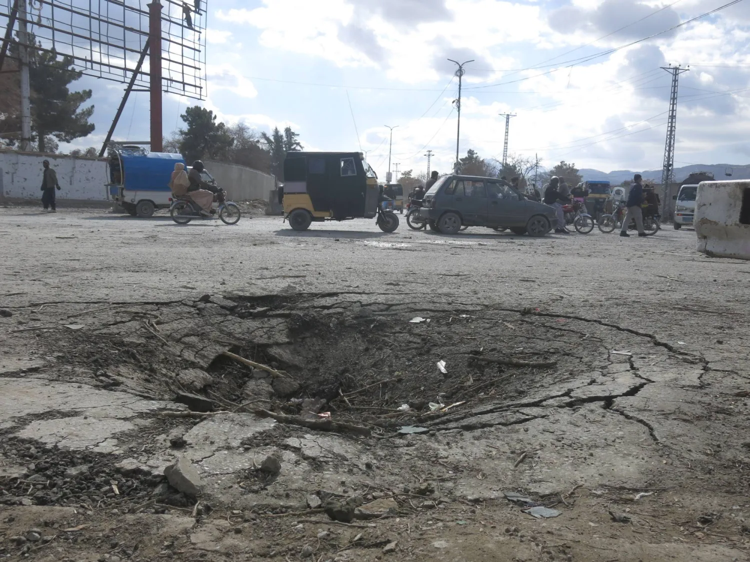 A view of the site of a suspected separatist attack in Quetta, the provincial capital of Balochistan, Pakistan, 02 February 2026.  EPA/FAYYAZ AHMAD