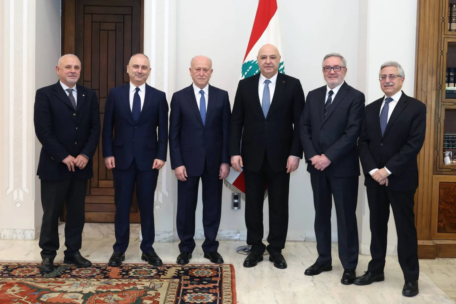 Lebanese President Joseph Aoun meets with members of the Sovereignty Front. (Lebanese Presidency)
