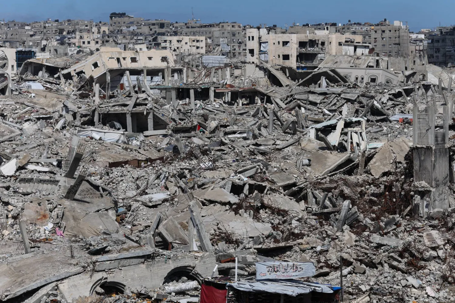 Ruins of buildings destroyed in Israeli shelling during two years of war... Gaza City on February 4, 2026 (Reuters)