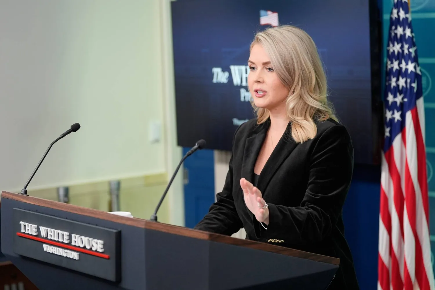 كارولاين ليفيت المتحدثة باسم البيت الأبيض (أ.ب)