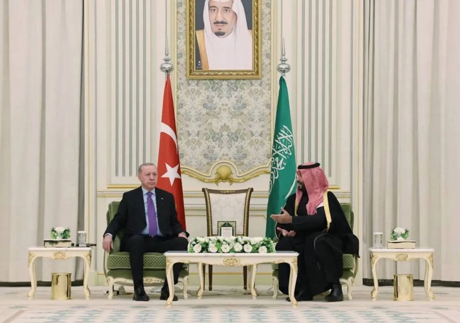 Saudi Crown Prince Mohammed bin Salman met Turkish President Recep Tayyip Erdogan in Riyadh (Turkish Presidency). 