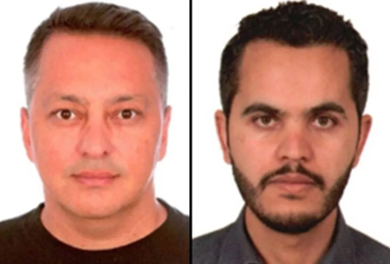 صورة لعميلَي «الموساد» المزعومين وهما التركي من أصل فلسطيني فيصل كريم أوغلو (يميناً) والتركي محمد بوداك دريا (الداخلية التركية)