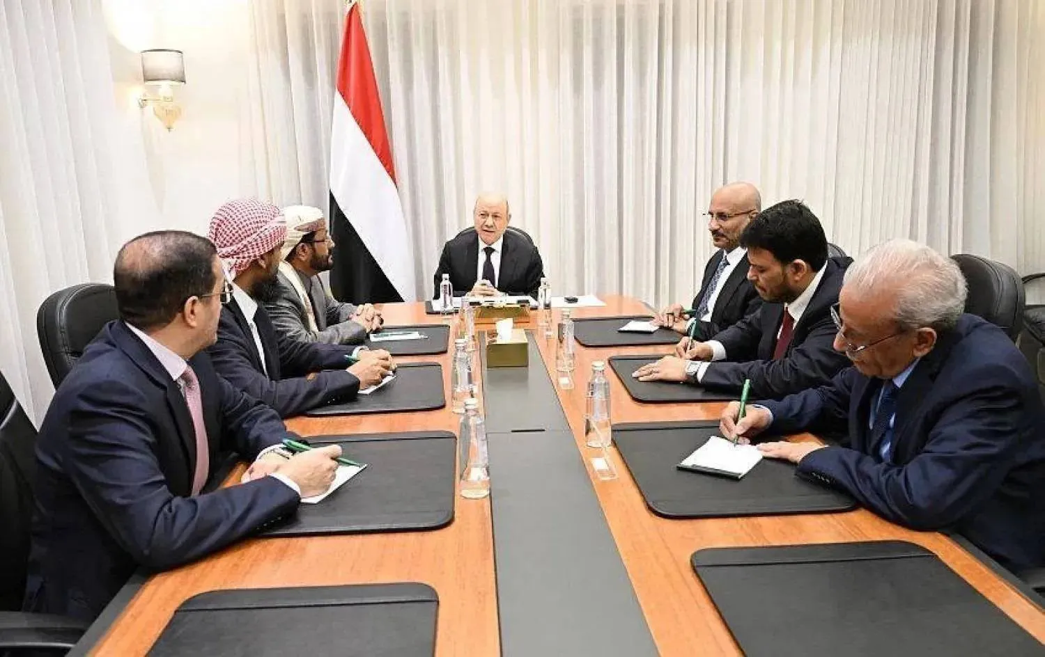 Yemeni Presidential Leadership Council meeting in Riyadh (Asharq Al-Awsat)