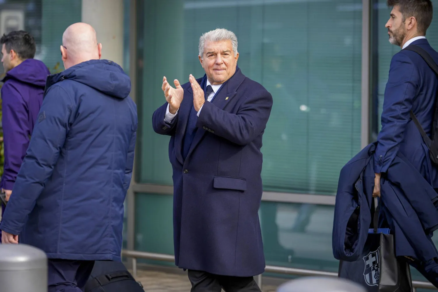 خوان لابورتا رئيس نادي برشلونة كان متحمساً لمشروع دوري السوبر (إ.ب.أ)