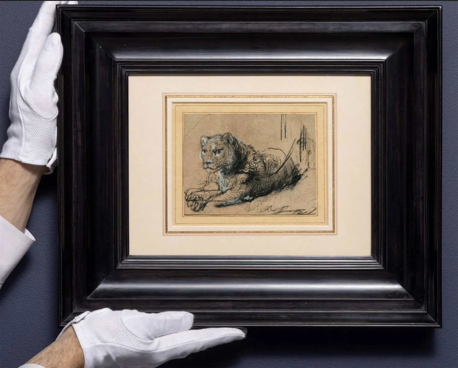 لوحة «الأسد الصغير يستريح»... (مزاد «سوذبي»)