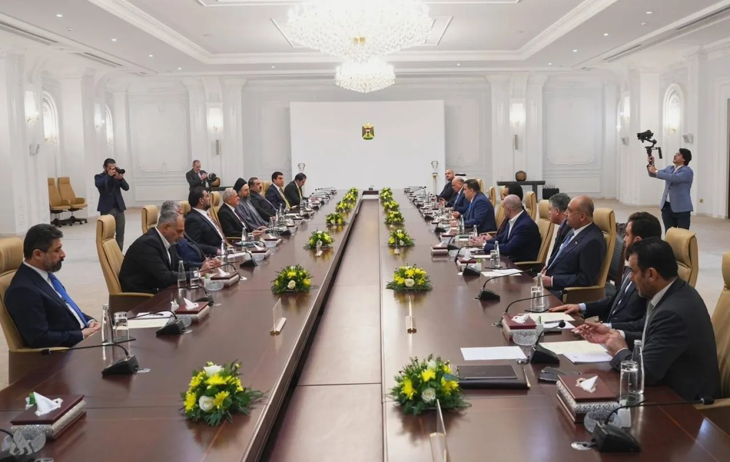 من اجتماع «تحالف قوى الدولة» الأحد الذي يضم كل القوى والأحزاب المشتركة في البرلمان والحكومة (وكالة الأنباء العراقية)