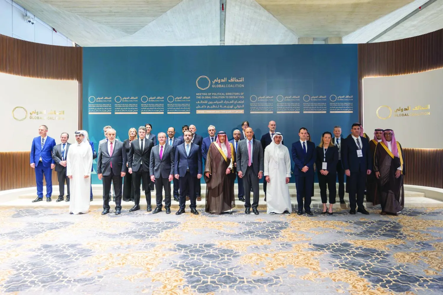 المشاركون في اجتماع المديرين السياسيين للتحالف الدولي لهزيمة تنظيم «داعش» الذي استضافته الرياض الاثنين (واس)