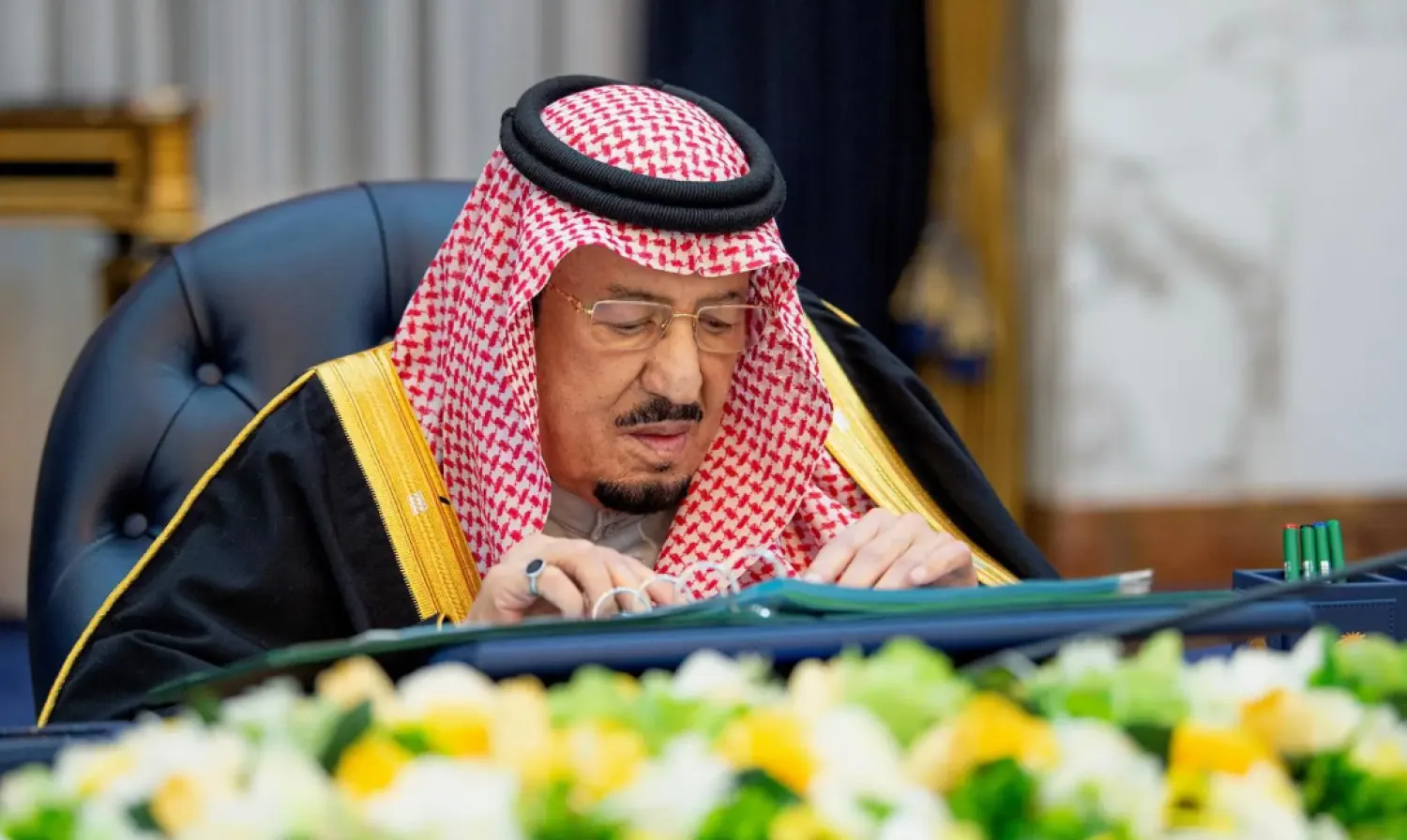 Custodian of the Two Holy Mosques King Salman bin Abdulaziz Al Saud chaired the Cabinet session in Riyadh on Tuesday - SPA
