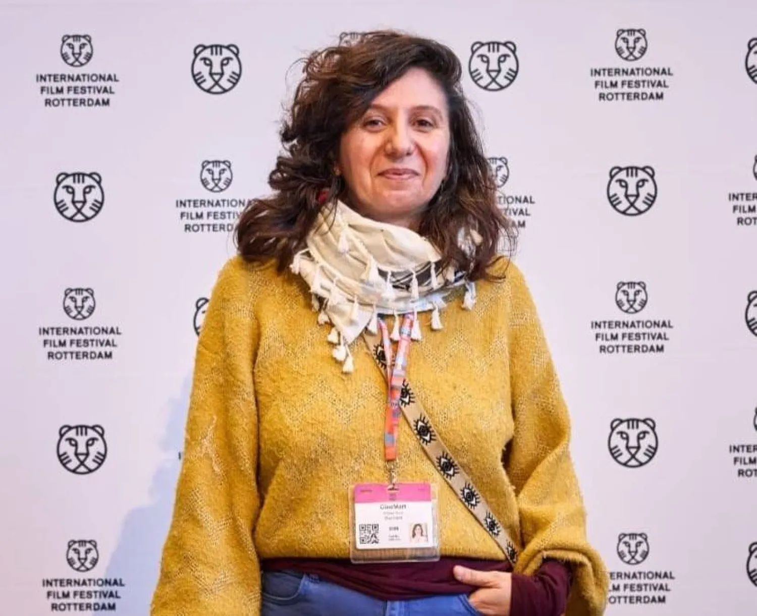 مي عودة خلال حضورها مهرجان روتردام (الشرق الأوسط)