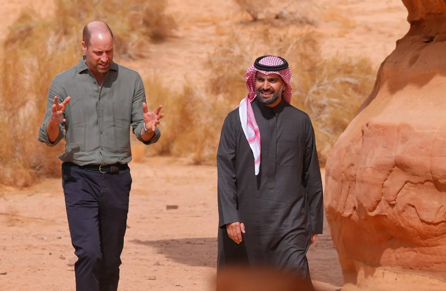 الأمير ويليام اطّلع على مواقع طبيعية وتاريخية وثقافية في العلا (الهيئة الملكية للمحافظة)