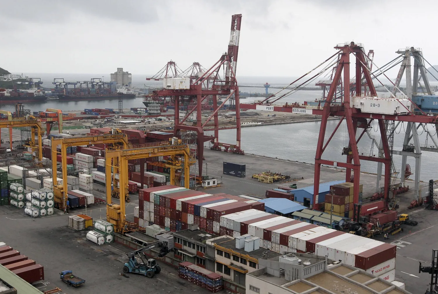 Containers stacked at the port of Keelung in northern Taiwan (Reuters file photo)