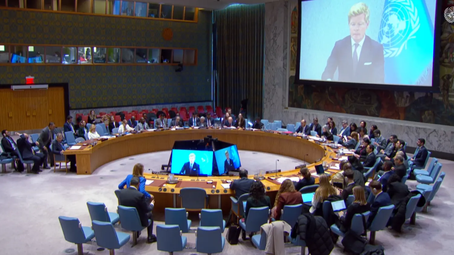 UN Special Envoy for Yemen Hans Grundberg addresses the Security Council. (Office of the Special Envoy of the Secretary-General for Yemen/ Abdel Rahman Alzorgan)