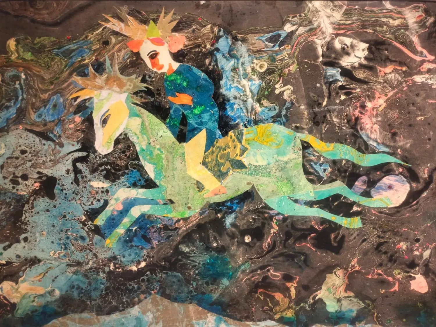 الرسم على الماء تقنية فنية قديمة يستعيدها محمد عبلة (الشرق الأوسط)