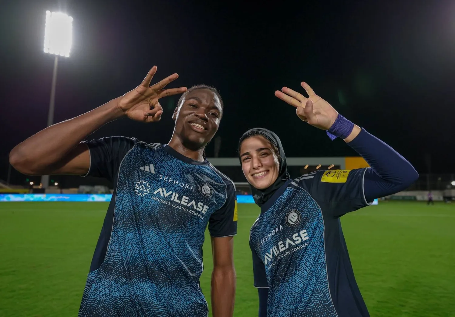 فرحة نصراوية بعد الفوز على الاتحاد (الشرق الأوسط)