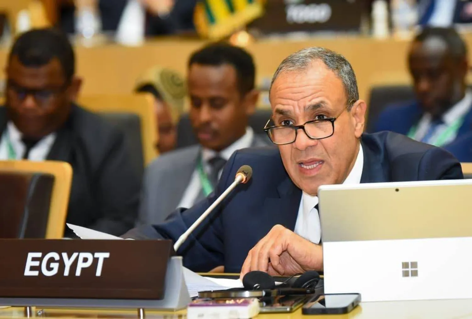 وزير الخارجية المصري بدر عبد العاطي خلال قمة الاتحاد الأفريقي بأديس أبابا (الخارجية المصرية)